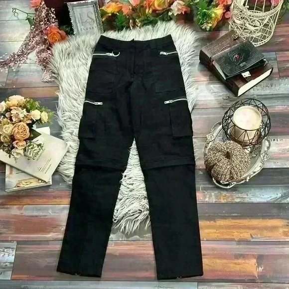 NWT I.AM.GIA Ursa Black Noir Convertible Cargo Pants, XS - Picture 5 of 15